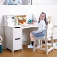 thumbnail image 1 of YUSAZENS Study Desk and Chair Set with Bookshelf, Bulletin Board & Cabinets, Ideal Learning Desk for Ages 3-8, Great for Homework & Playtime Activities, 1 of 7