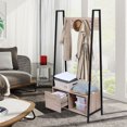 thumbnail image 2 of Entryway Metal Cabinets Shelf Storage Coat Rack,Garment Rack Shoe Bench with 2 Wood Drawers and Hooks, 2 of 8