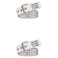 thumbnail image 1 of Youkk Women Riveted Metal Belt Premium All-match Unique Gift Various Size Metal Punk Rivet Belt For Men And Women Studded Belt white 110cm 2Set, 1 of 6