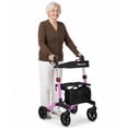 thumbnail image 2 of MaxKare Déambulateur à Roulettes avec Roues Tout-Terrain de 8”, Poignée Réglable à 8 Niveaux, Déambulateur Pliable pour Aînés avec Siège et Dossier, jusqu'à 300 Lb, Violet, 2 of 11