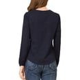 thumbnail image 3 of INSPIRE CHIC Blouse Chemise à Manches Longues à Col à Volants pour Femmes, Rentrée Scolaire, Saint-Valentin, TP Bleu Foncé, 3 of 7