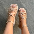 thumbnail image 1 of Mefallenssiah Women'S Solid Color Comfortable Slippers Round Head Button Up Beach Sandals, 1 of 4
