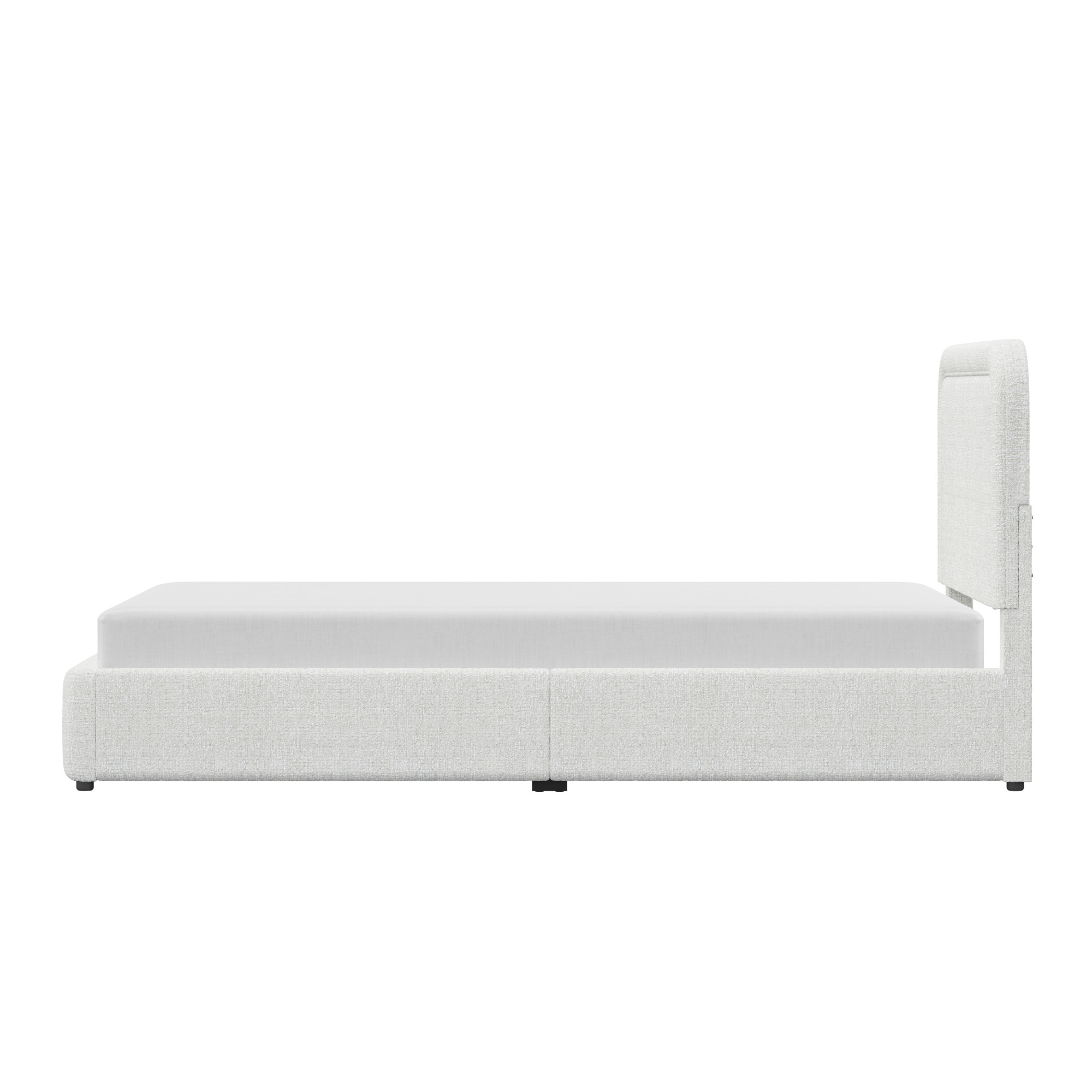 Lit plateforme double Juliet en tissu bouclé – Better Homes & Gardens, couleur ivoire