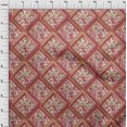 thumbnail image 4 of oneOone Velours Rouge Tissu Floral Matière de Robe Tissu Imprimé Tissu au Mètre 58 Pouces de Large, 4 of 4