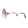 thumbnail image 4 of Luxury Designer Style Rimless Hippie Round Circle Lens Sunglasses Gold Purple, 4 of 4