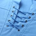thumbnail image 4 of Chemises Hommes Mode Rétro Couleur Unie Col en Dentelle Chemise Décontractée Ample, 4 of 4