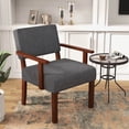 thumbnail image 2 of Costway 2PCS Linen Accent Chair Living Room Chair with Soft Padded Seat & Backrest Gray, 2 of 8
