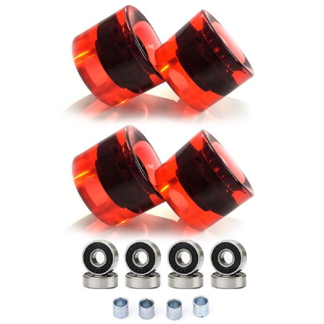 4 Pcs 60x45mm 78A Skateboard Longboard Wheels ABEC-9 Bearing Spacers Set