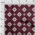 thumbnail image 1 of oneOone Rayon Maroon Fabric Floral & Tiles Moroccan Fabric For Sewing Printed Craft Fabric By The Yard 56 Inch Wide, 1 of 5