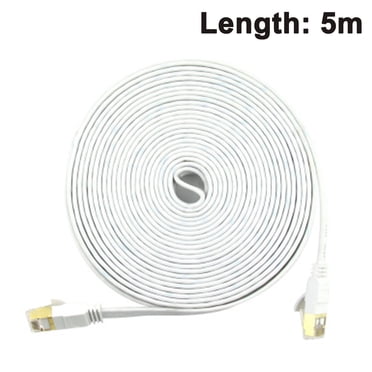 Cat 7 Ethernet Cable, Shielded Ethernet Cable Flat RJ45 Network LAN Cord Support 10Gbps 600Mhz - Compatible with Cat5/Cat6 Network