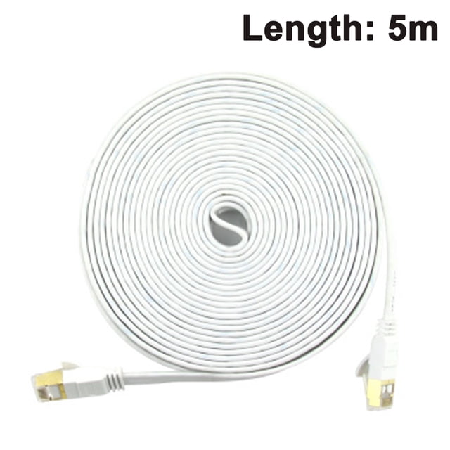 Cat 7 Ethernet Cable, Shielded Ethernet Cable Flat RJ45 Network LAN Cord Support 10Gbps 600Mhz - Compatible with Cat5/Cat6 Network