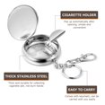 thumbnail image 4 of 3Pcs Portable Pocket Ashtray Mini Stainless Steel Circular Ashtray Creative Key Chain with Cigarette Snuffer (Random Pattern), 4 of 7