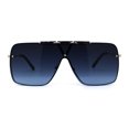 thumbnail image 1 of SA106 Luxury Rimless Oversize Shield 90s Fashion Sunglasses Gold Navy, 1 of 4