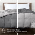 thumbnail image 3 of Bare Home Ultra-Soft Reversible Comforter - Goose Down Alternative - Oversized King, Gray/Light Gray, 3 of 8