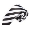 thumbnail image 1 of TopTie Cravate Unisexe Imprimée à Rayures Blanches, Coupe Ajustée, 1 of 7