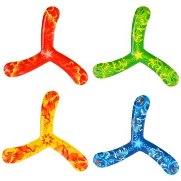 CNKOO 4 Pcs Returning Boomerang Toy Throw and Catch Flying Disc Toy 3-leaf Boomerang Toy