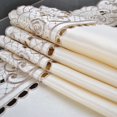 thumbnail image 4 of White Embroidered Lace Table Cloth Floral Tablecloth Wedding Party Satin Fabric 4# (square 57*117cm), 4 of 8