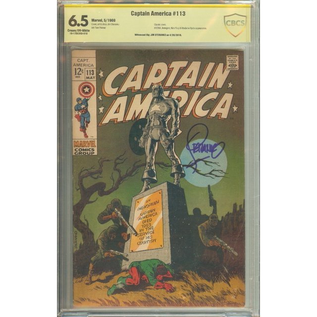 Captain America #113 CBCS 6.5 Signature Witnessed Jim Steranko