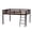 Brown, variant on Ktaxon Full Size Junior Low Loft Bed with Stairs, White Wood Bunk Bed Frame for Adults, Kids and Young Teens, No Box Spring Required, White