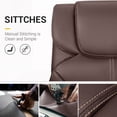 thumbnail image 4 of Mid-Back Faux Leather Ergonomic Executive Office Desk Chair，Brown, 4 of 9