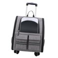 thumbnail image 1 of TISHITA Cat Trolley Case Backpack Kennel with Wheel Breathable Handbag Tote Carrying Bag gray, 1 of 8