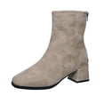 thumbnail image 2 of LSLJS Bottes à Cheville Hautes pour Femmes à Talon Épais et Bout Rond, Bottes Mi-Mollet pour Femmes, Cadeau pour Femmes, 2 of 7