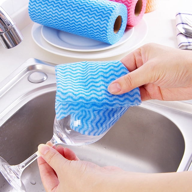 MesaSe Disposable Dish Cloth Home Cleaning Towels Dish Rags Multi-Use Wiping Rag Household Supplies(50Pcs/Roll)