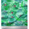 thumbnail image 1 of Soimoi Green polyester Crepe Fabric Flower Watercolor Print Fabric by Yard 42 Inch Wide, 1 of 3