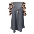thumbnail image 3 of AMERTEER Blouse Décontractée Sexy pour Femmes Col en V Fermeture Éclair Manches Courtes Pli, 3 of 4