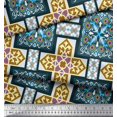 thumbnail image 2 of Soimoi Crepe Silk Fabric Tiles Moroccan Printed Fabric 1 Yard 42 Inch Wide, 2 of 3