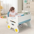 thumbnail image 2 of Costway Kids Drawing Table & Chair Set for Reading Playing with Pens & Blackboard Eraser Blue, 2 of 10