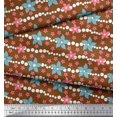 thumbnail image 2 of Soimoi Satin Silk Fabric Dot & Floral Artistic Print Sewing Fabric Yard 42 Inch Wide, 2 of 5