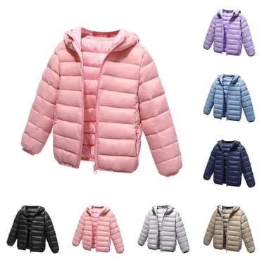 WRKEKC Kids Puffer Jacket Lightweight Hooded Design with Pocket for Boys Girls 2-10 Years Warm Cozy Winter Outerwear Jackets