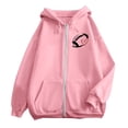 thumbnail image 3 of WEAIXIMIUNG Chandail en Molleton pour Femmes Graphique Mode Rugby Imprimé Fermeture Éclair Manches Longues Poche Cordon Décontracté Sport Chandail à Capuchon (5), 3 of 6
