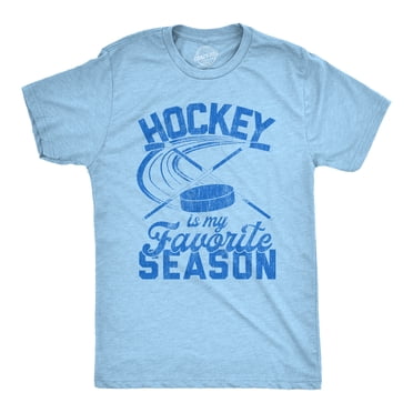 T-shirt pour Hommes « Hockey Is My Favorite Season » Drôle Hiver Canada Sports Nouveauté (Bleu Pâle Chiné) - L