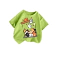 thumbnail image 4 of HNMKIU T-Shirt d'Été Décontracté pour Filles avec Imprimé Graphique Mignon, Col Rond, Manches Courtes, T-Shirt Confortable pour Enfants Vert Pâle, 8-9 Ans, 4 of 4