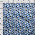 thumbnail image 3 of oneOone Silk Tabby Blue Fabric Abstracts Sewing Material Print Fabric By The Yard 42 Inch Wide, 3 of 5