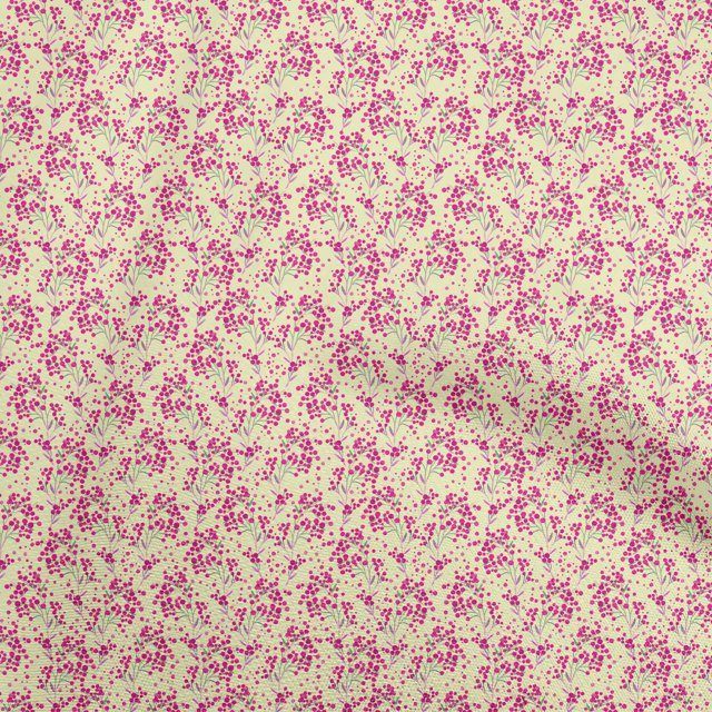 oneOone Georgette Viscose Light Yellow Fabric Leaves Sewing Material Print Fabric By The Yard 42 Inch Wide