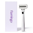 thumbnail image 1 of Flamingo Razors for Women, 1 Women's Razor Handle (Chrome), 5 Blade Razor for Women with Aloe and Shea Butter Glide Strips, 1 of 10