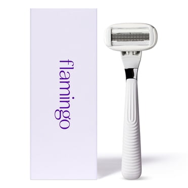 Flamingo Razors for Women, 1 Women's Razor Handle (Chrome), 5 Blade Razor for Women with Aloe and Shea Butter Glide Strips