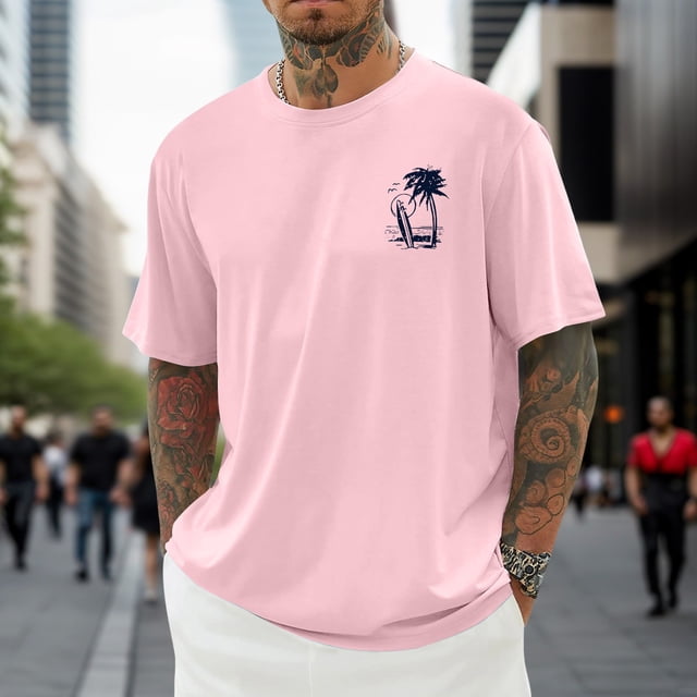 T-shirt Décontracté à Imprimé Graphique, Manches Courtes, Col Rond, pour Usage Quotidien, T-Shirt pour Homme à Coupe Confortable et