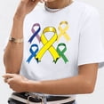 thumbnail image 4 of UANWENN T-Shirts Décontractés pour Femmes avec Imprimé Ruban de Sensibilisation au Cancer, Manches Courtes, Col Rond, Style de Base pour le Quotidien, T-Shirts Surdimensionnés pour Femmes, Haut Athlétique à Manches Courtes, Haut Femme Ample Femmes, 4 of 4