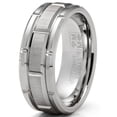 thumbnail image 2 of Mens Tungsten Carbide Brick Pattern Wedding Band Engagement Ring 8MM Comfort-Fit, 2 of 4