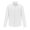 thumbnail image 4 of Yuyuzo Mens Shirts Long Sleeve Button down Open Front Lapel V Neck Blouse Solid Color Business Casual Fall Tops, 4 of 6