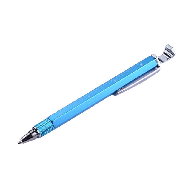 Tyidzon Règle de Stylo 8en1 Stylo Tournevis Tactile Stylo Multifonctionnel Stylo à Bille en Métal 1ml