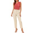 thumbnail image 2 of INSPIRE CHIC Women's Ruffled Sleeveless Pullover V- Neck Work Blouses Tops XL Watermelon Red, 2 of 6