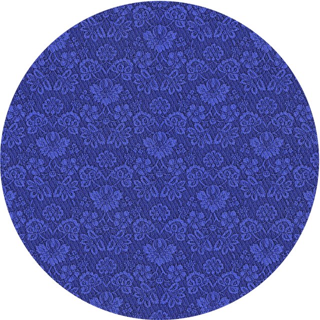 Ahgly Company Tapis d'Intérieur Ronds Transitionnels Lavables à la Machine, Ruban Bleu Bleu, Tapis de Zone, 6 Pieds Rond