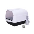 thumbnail image 2 of Hooded Cat Enclosed Cat Toilet Removable Splashproof Kitten Potty Black, 2 of 8