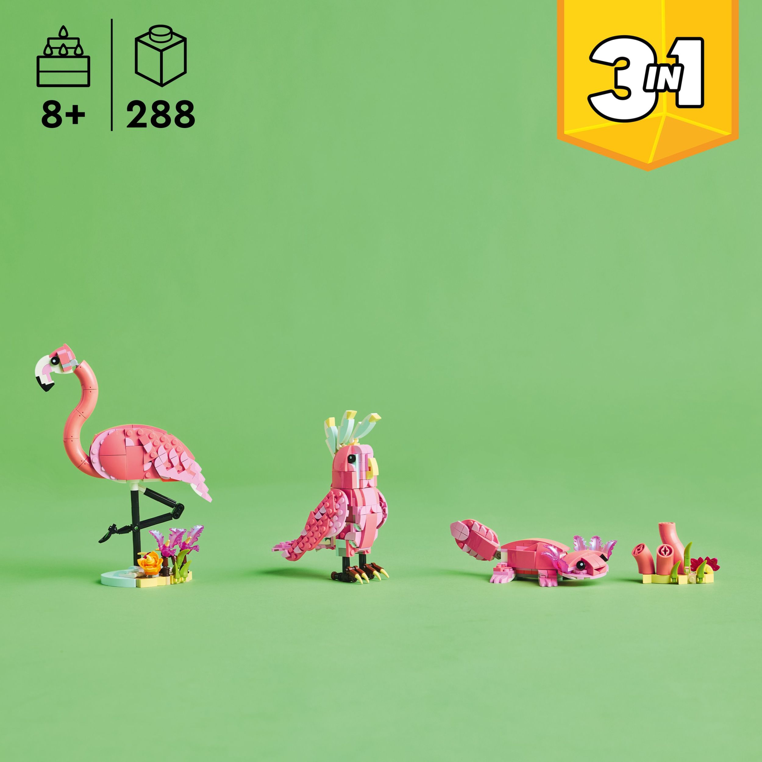 LEGO Creator Les animaux sauvages : Le flamant rose 31170 Ensemble de construction (288 pièces)