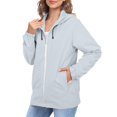 thumbnail image 2 of Comdrip Veste Légère pour Femmes! Veste Chaude Coupe-Vent Imperméable à Blocs de Couleur pour Femmes, Coupe-Vent d'Extérieur, Veste de Randonnée, Veste de Randonnée pour Femmes, Légère, Légère, Gris Cendré, 3TG, 2 of 5